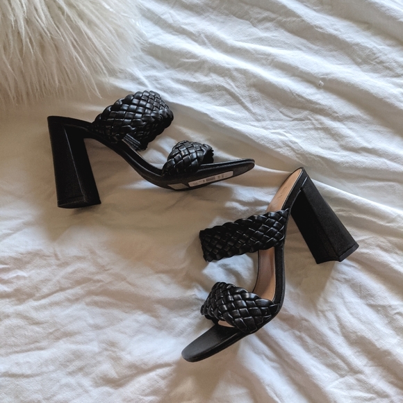 Rouge Helium Shoes - ROUGE | Braided Black Heeled Sandal